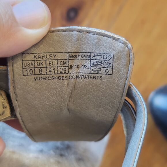 Vionic Size 10 Karley Silver Metallic Flip-flop Sandals Summer Comfort - Picture 4 of 4